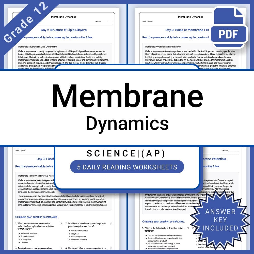 Grade 12 Science daily reading worksheet worksheet — Grade 12 Science – Metabolic Regulation Daily Reading Worksheet with…