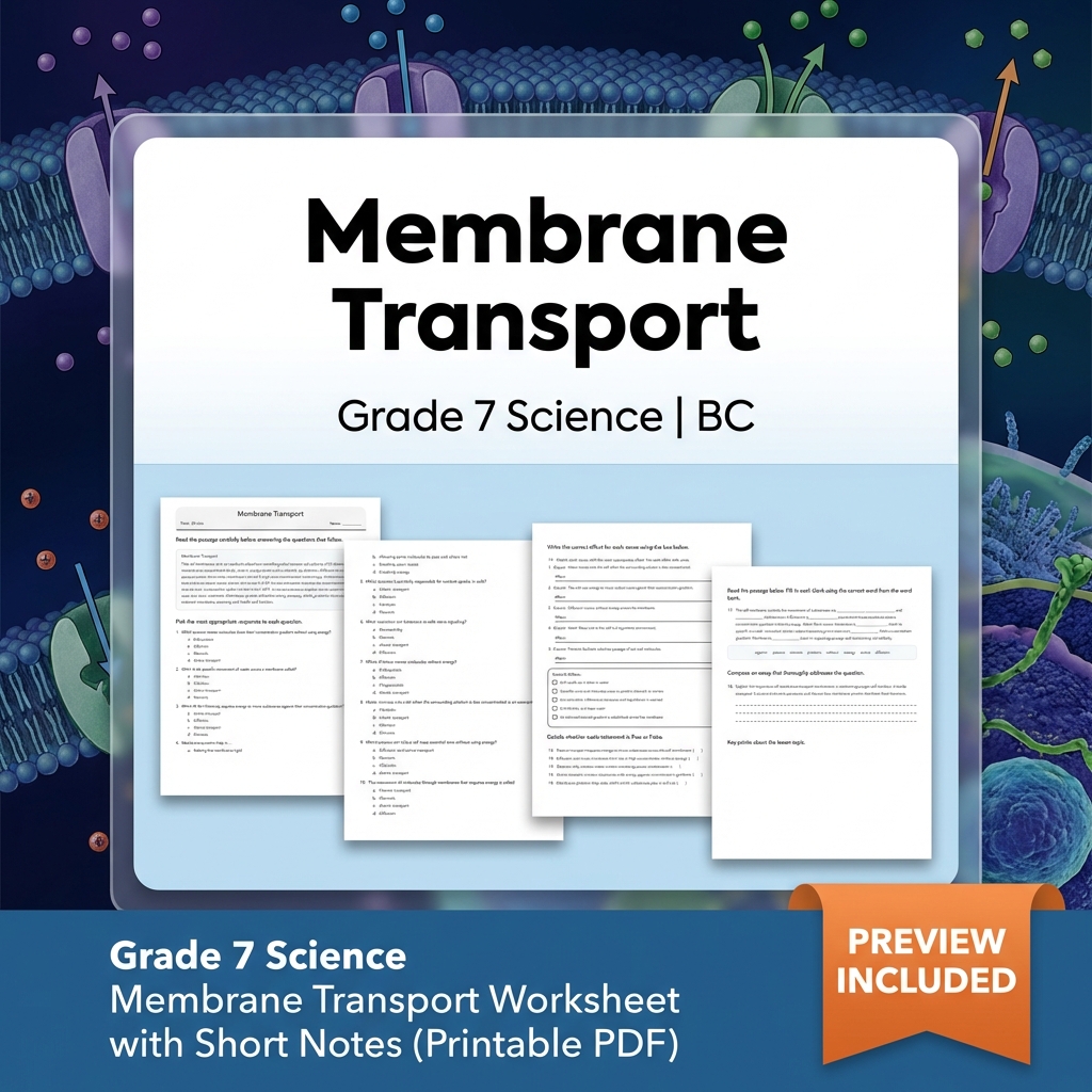 Grade 7 Science Full Year Bundle Ecosystems, Cells & Earth Processes Worksheets — included worksheet 14