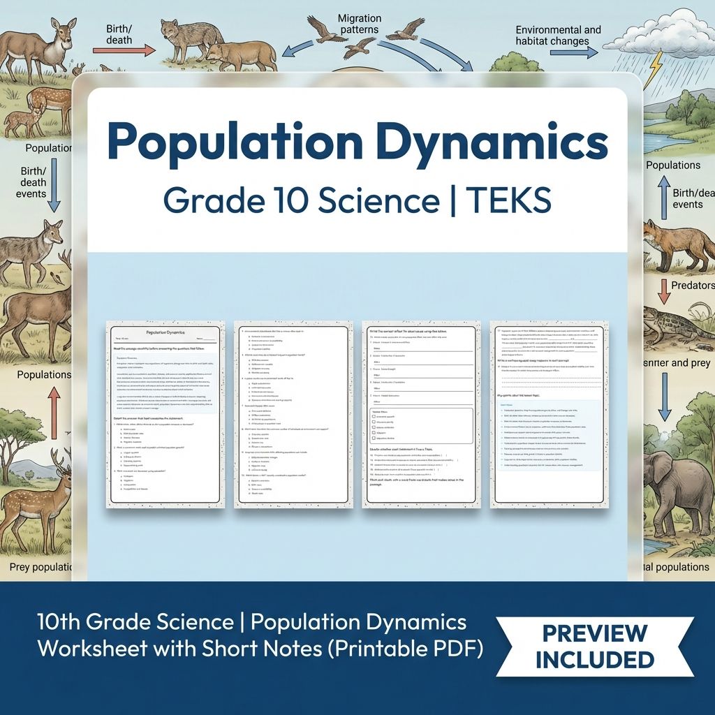 Grade 10 Science Worksheet Bundle – Genetics, Cell Biology & Ecology (PDF) — included worksheet 23