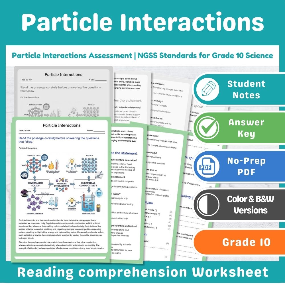 Grade 10 Science | Reaction Rates NGSS Assessment - Topic-Focused Curriculum Bundle — included worksheet 7