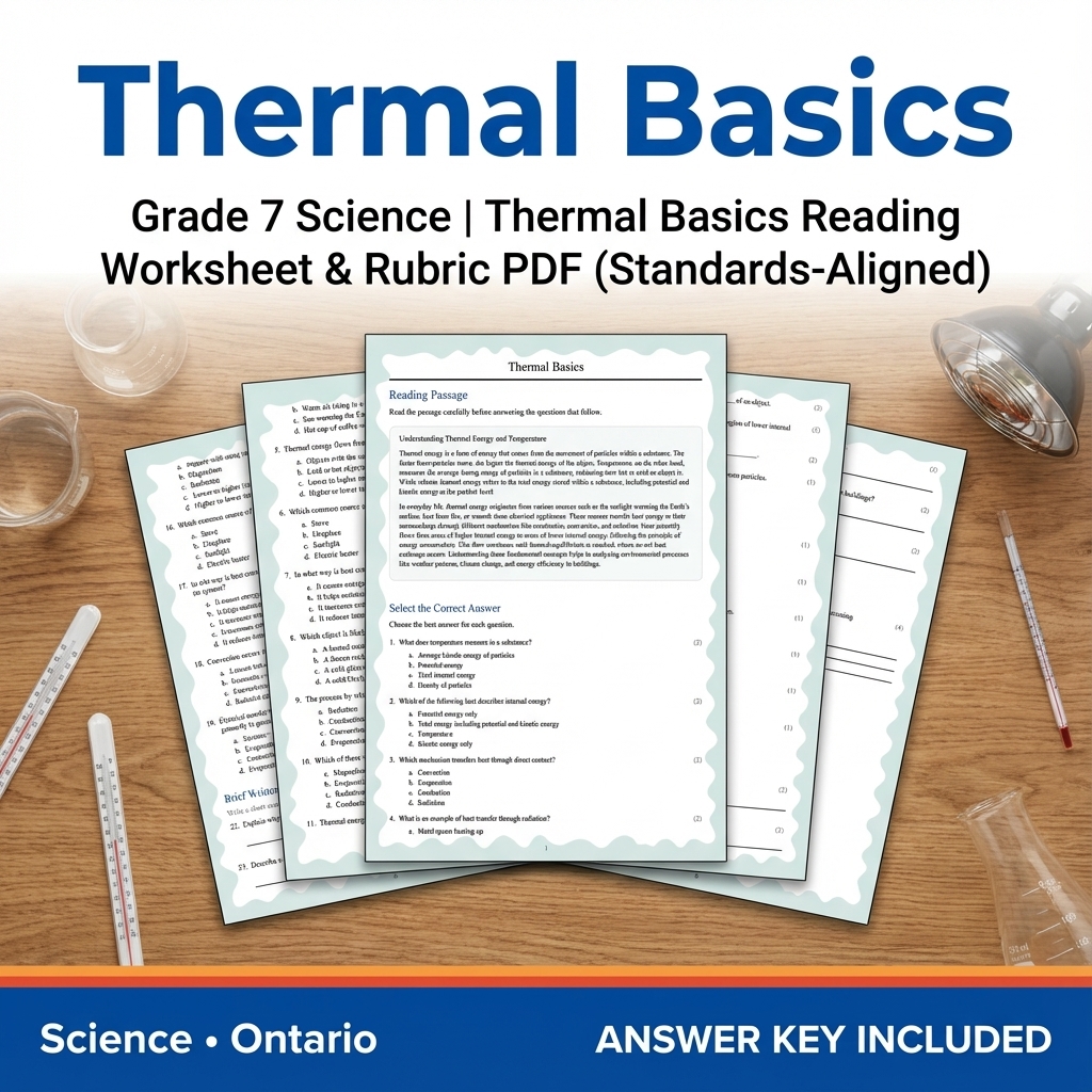 Grade 7 Science | Thermal Energy & Transfer Worksheet Bundle  — included worksheet 6
