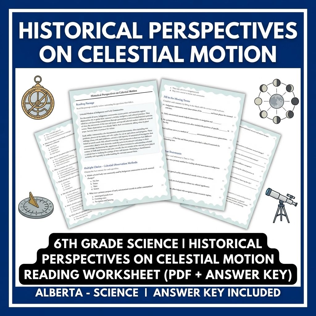 Grade 6 Science | Celestial Motion & Sky Observation Worksheets Bundle — included worksheet 6