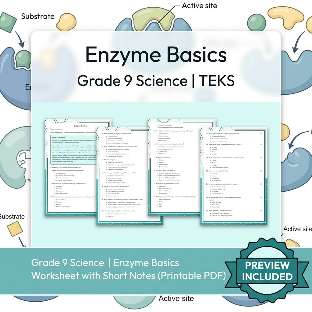 Grade 9 Science Worksheet Bundle: Cell Biology, Genetics & Ecology (Collection) — included worksheet 18