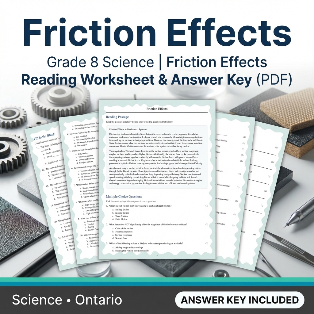 Grade 8 Science Worksheets Bundle | Biology, Physics & Earth Science Resources — included worksheet 18