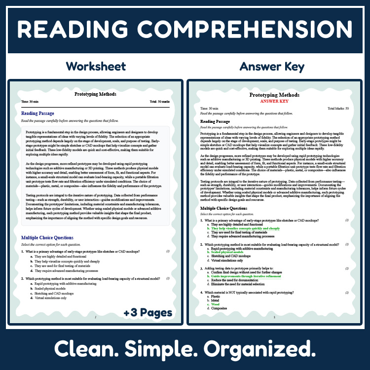 Grade 9 Science reading worksheets worksheet — 9th Grade Science | Prototyping Methods Reading Worksheet (PDF & Answer Key…