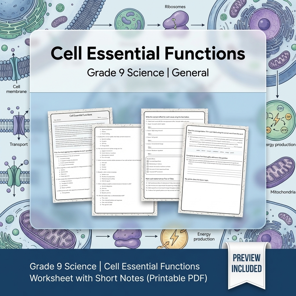 Grade 9 Science Data & Model Reasoning Full-Year Bundle: General Framework — included worksheet 9