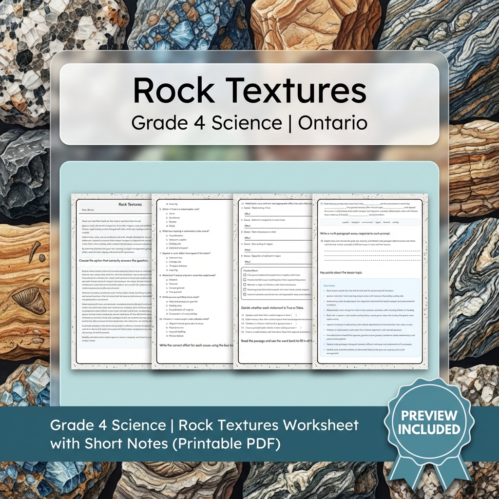 Grade 4 Science Lesson Bundle | Earth & Soil Topics for Ontario — included worksheet 2