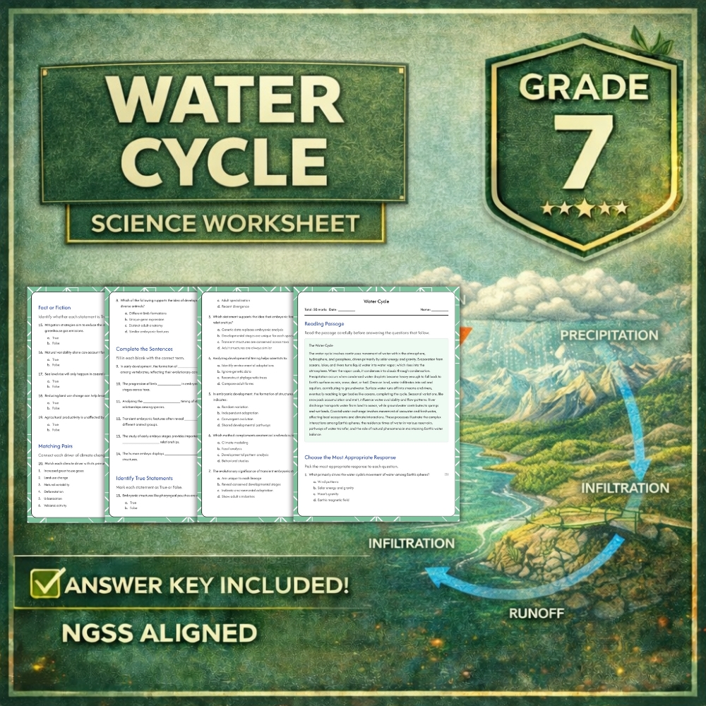 Grade 7 Science Bundle | Earth Systems & Processes NGSS (Worksheet Pack) — included worksheet 2
