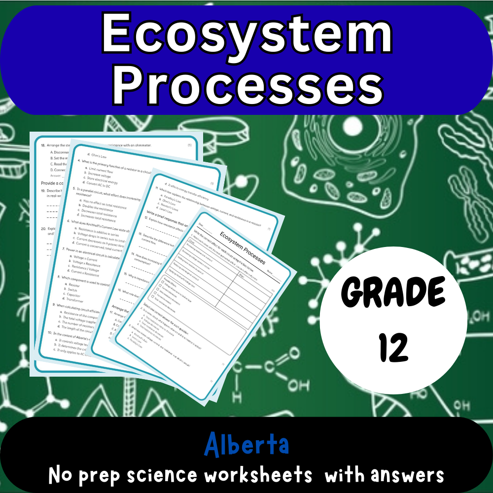 Grade 12 Science | Ecosystem Processes Worksheet (PDF) - Alberta Standards