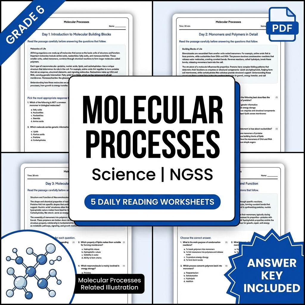 6th Grade Science |Molecular Processes Worksheet (PDF+ Answer Key)