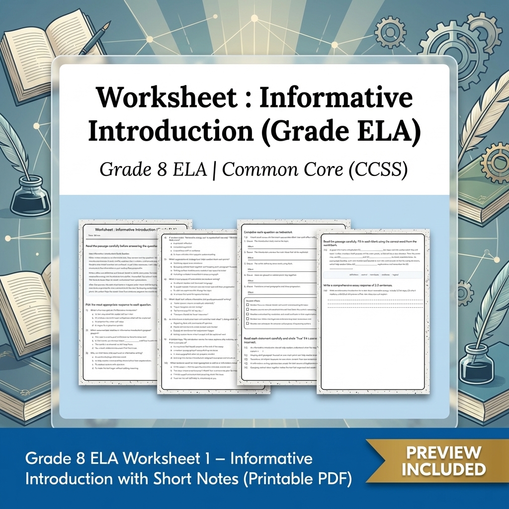 Grade 8 Clarity, Evidence & Argument Writing ELA Full-Year Bundle CCSS — included worksheet 14