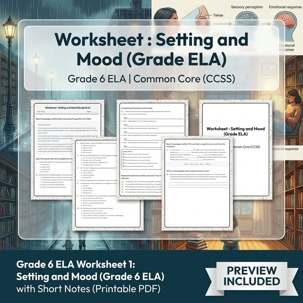 Grade 6 ELA Reading, Writing, & Grammar Full-Year Bundle (Common Core CCSS) — included worksheet 10