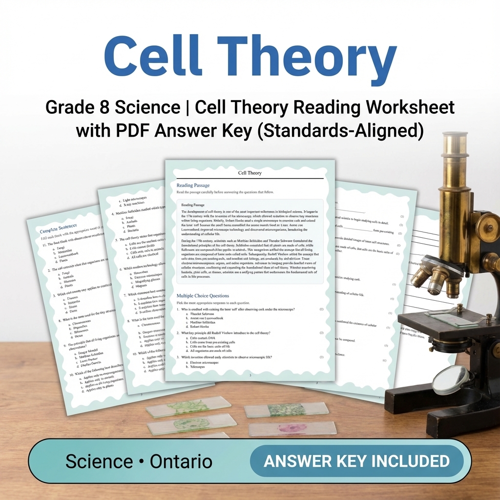 Grade 8 Science Worksheets Bundle | Biology, Physics & Earth Science Resources — included worksheet 19