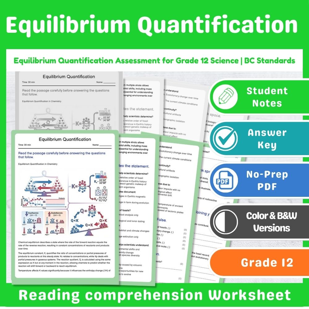 Grade 12 Science Mini Bundle – Thermochemistry & Equilibrium Assessment — included worksheet 4