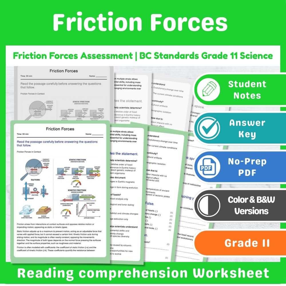 Grade 11 Science Assessment Bundle | Classical Mechanics & Motion Topics — included worksheet 5