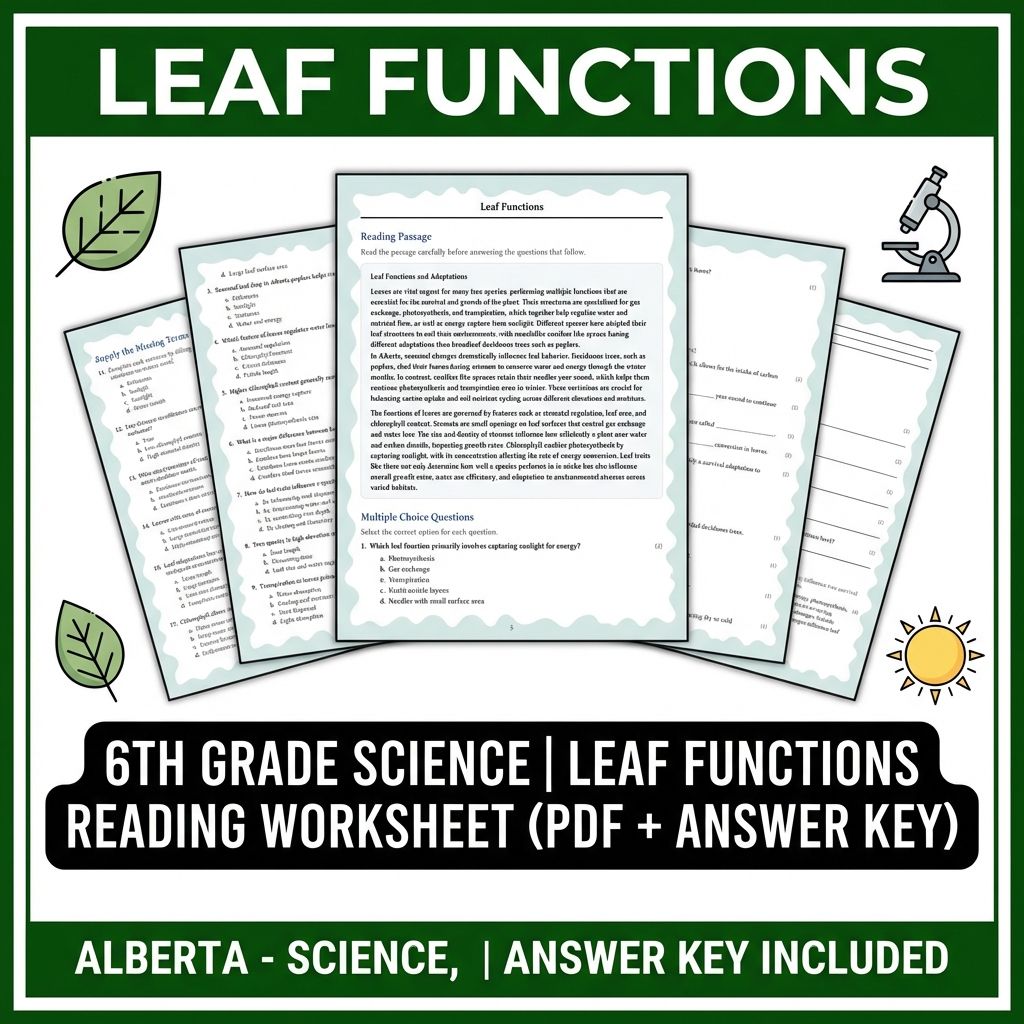 Grade 6 Science Unit Bundle | Ecosystems and Biodiversity (Answer Keys Included) — included worksheet 1