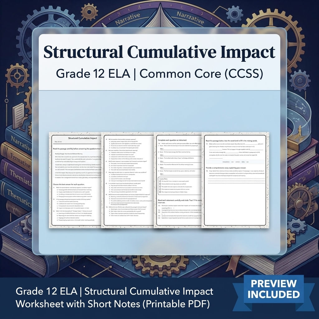 Grade 12 ELA Evidence-Based Reading & Writing Full-Year Bundle (CCSS) — included worksheet 18