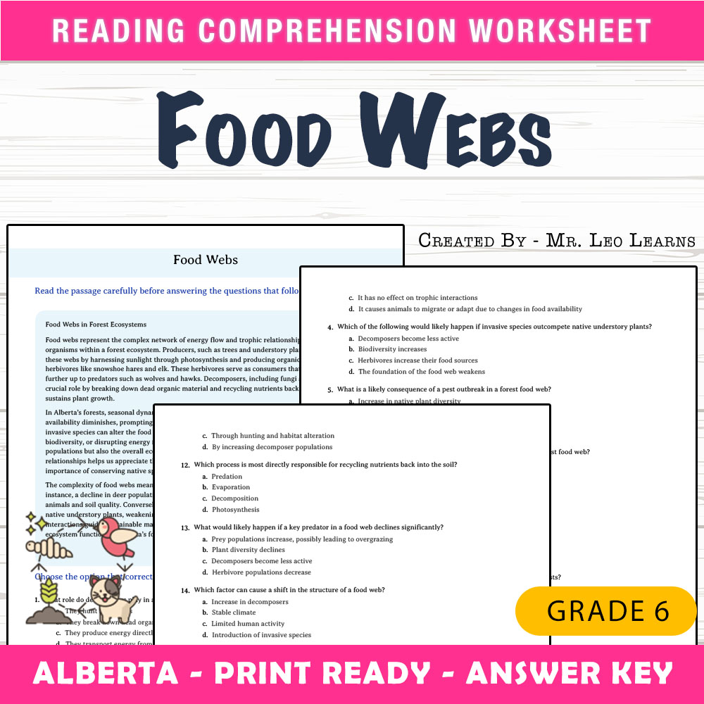 Grade 6 Science | Trees and Forests Unit Bundle for Alberta (Worksheet Pack) — included worksheet 4