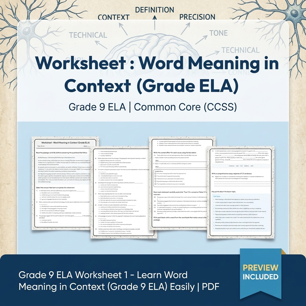 Grade 9 ELA Text Evidence, Argument, and Language Full-Year Bundle CCSS — included worksheet 10