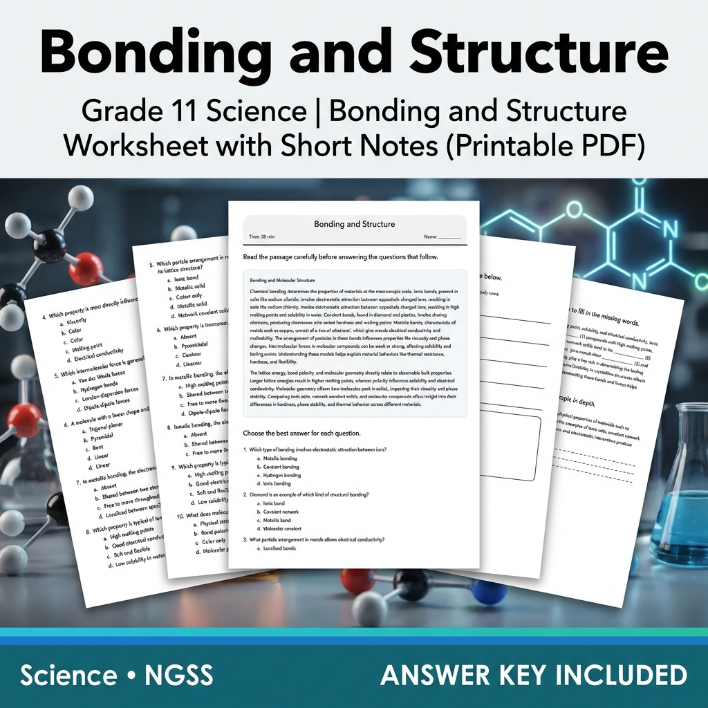 Grade 11 Science NGSS Worksheet Bundle – Ecosystem, Genetics & Physics Topics — included worksheet 16