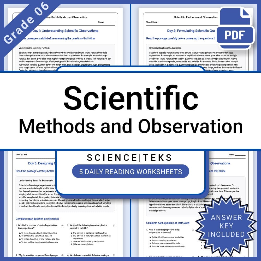 Grade 6 Science Lesson Group Bundle TEKS Standards — included worksheet 2
