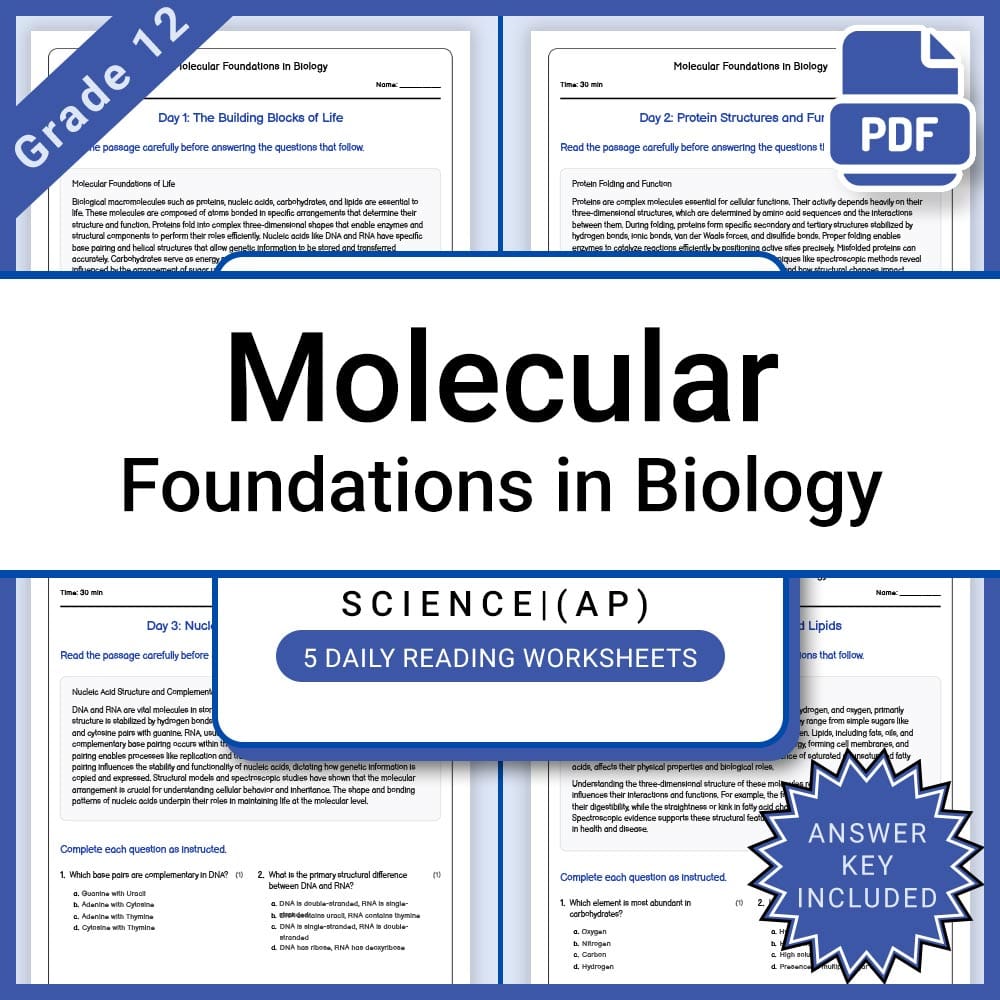 Grade 12 Science AP Full Year Bundle – Biology, Physics, Earth & Chemistry — included worksheet 15
