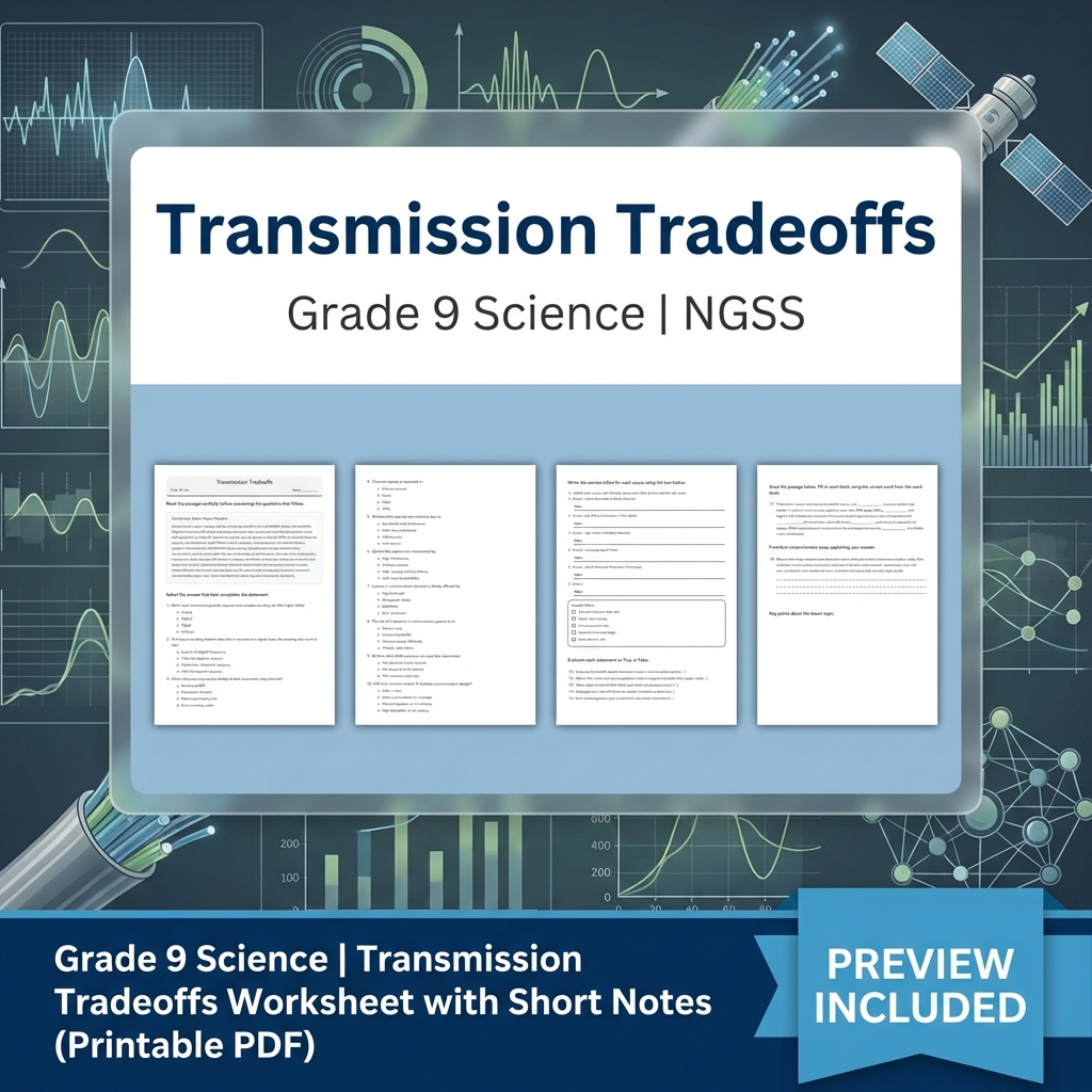 Grade 9 Science NGSS Worksheet Bundle – Comprehensive Year-Long Assessment Pack — included worksheet 13