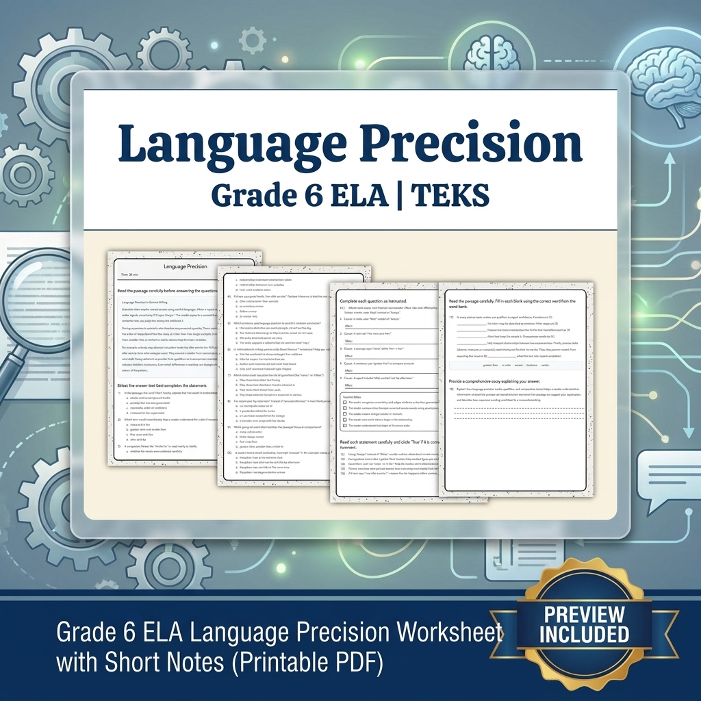 Grade 6 Evidence-Based Text Analysis ELA Full-Year Bundle (TEKS) Worksheets — included worksheet 10