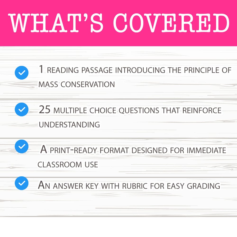 Grade 10 Science worksheet mcq paper worksheet — Grade 10 Science — Mass Conservation Worksheet MCQ Paper for Mastery — pa…
