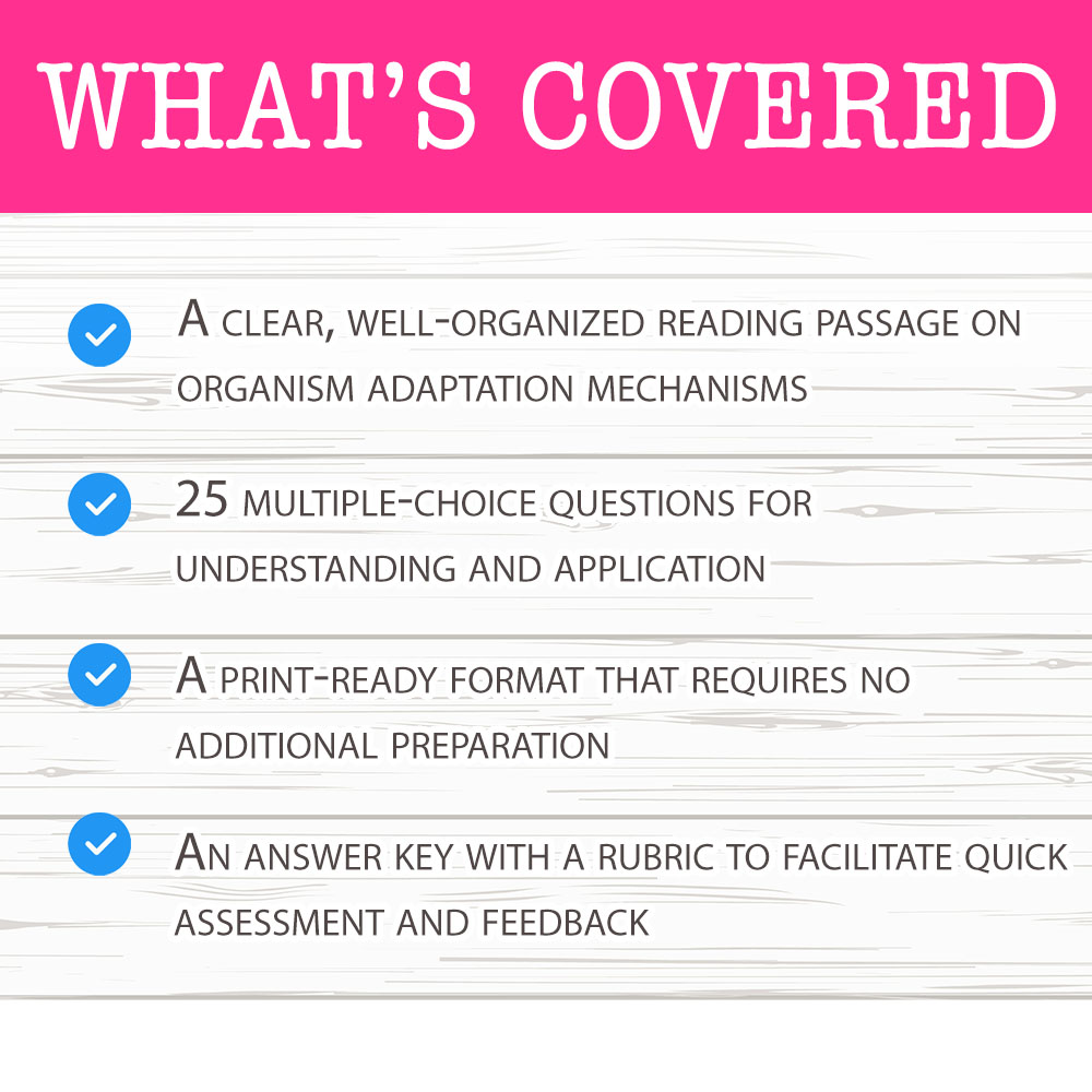 Grade 8 Science worksheet worksheet — Grade 8 Science – Adaptation Mechanisms Worksheet for Mastery | PDF + Answer Key — p…