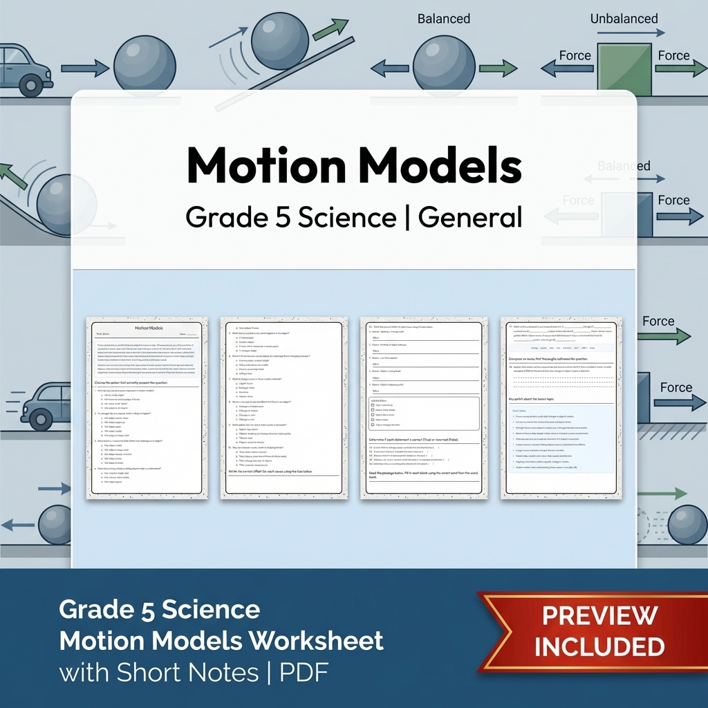 Grade 5 Science Lesson Bundle | Energy, Matter, Motion, and Electricity — included worksheet 2