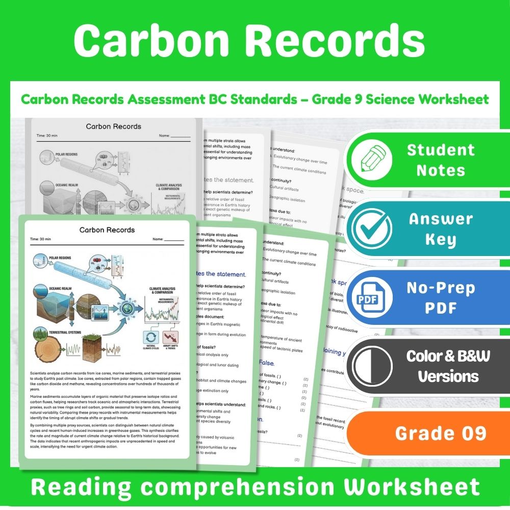 Grade 9 Science Mini Bundle – Earth & Space Assessment & Activities — included worksheet 2