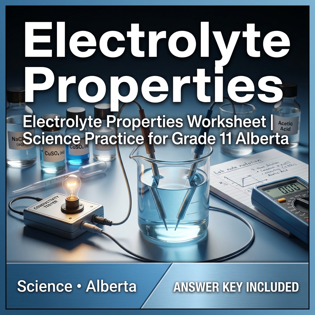Electrolyte Properties Worksheet | Science Practice for Grade 11 Alberta