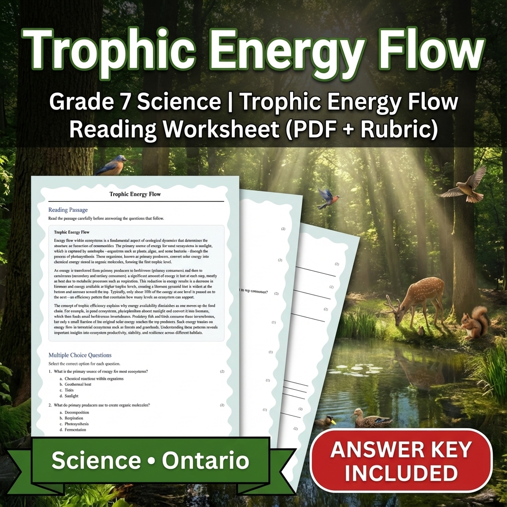 Grade 7 Science | Ecosystems, Biodiversity & Environmental Stewardship — included worksheet 2