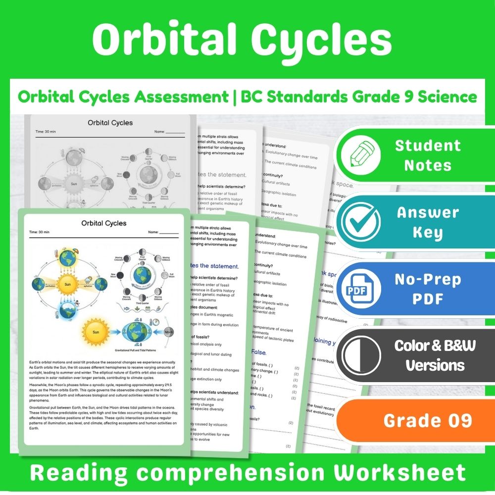Grade 9 Science Mini Bundle – Earth & Space Assessment & Activities — included worksheet 3