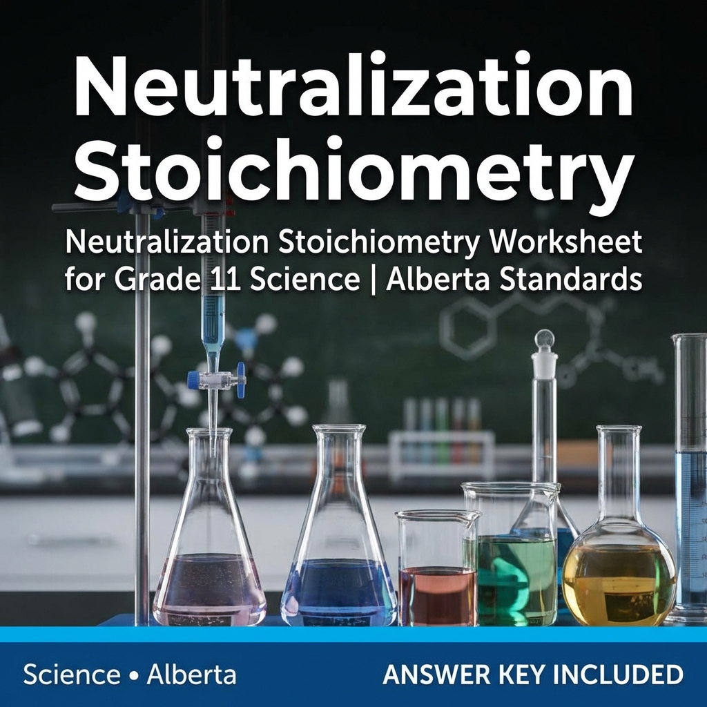 Neutralization Stoichiometry Worksheet for Grade 11 Science | Alberta Standards