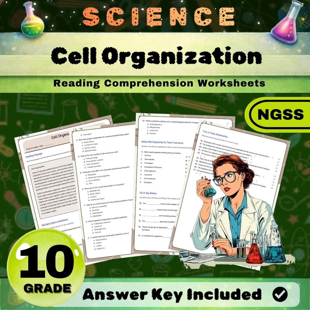 Grade 10 Science NGSS Bundle | Worksheets for Earth, Life & Physical Sciences — included worksheet 12