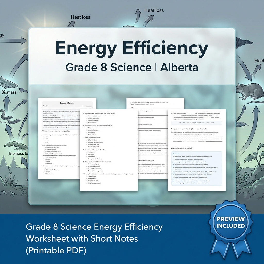 Grade 8 Science | Interactions & Ecosystems UNIT Worksheet Bundle  — included worksheet 5