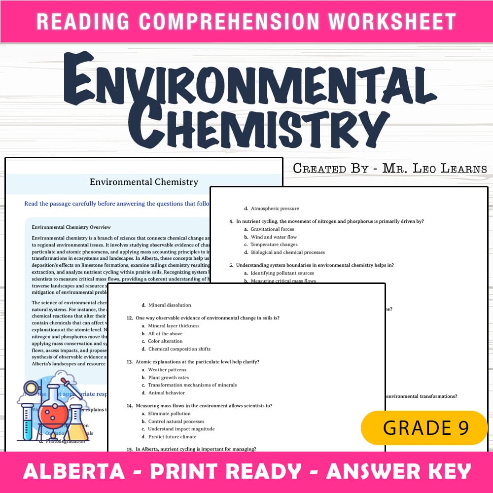 Grade 9 Science worksheet mcq paper worksheet — Grade 9 Science — Worksheet MCQ Paper for Mastering Environmental Chemistr…