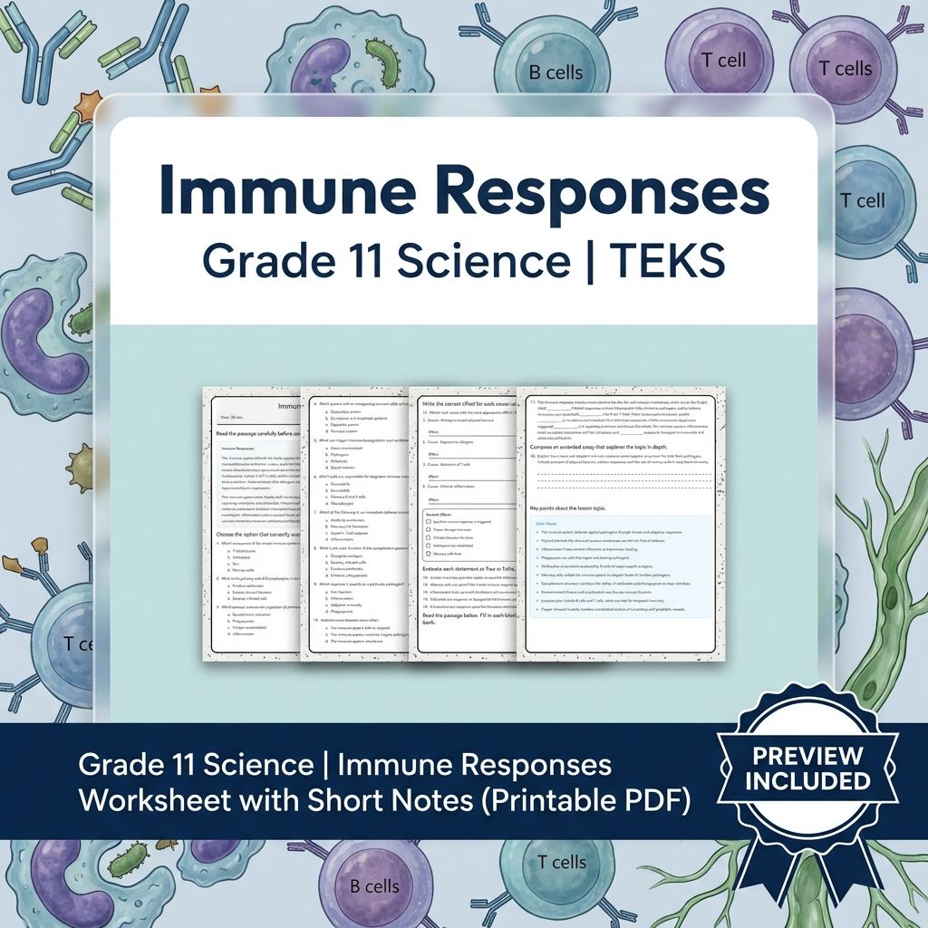 Grade 11 Science Worksheet Bundle | Genetics, Evolution & Human Body (PDF) — included worksheet 14