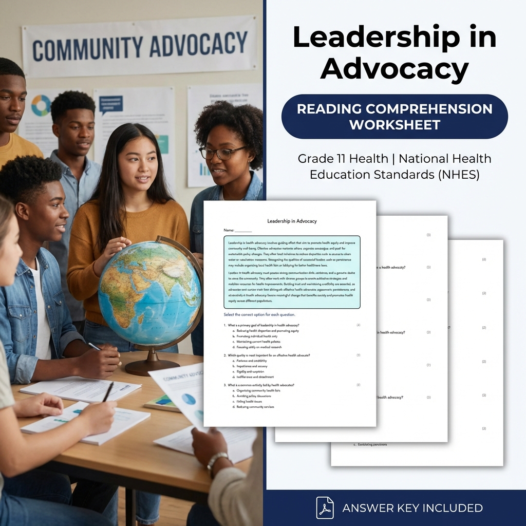 Grade 11 Health | Advocacy for Health Unit Bundle – NHES Standards Aligned — included worksheet 3