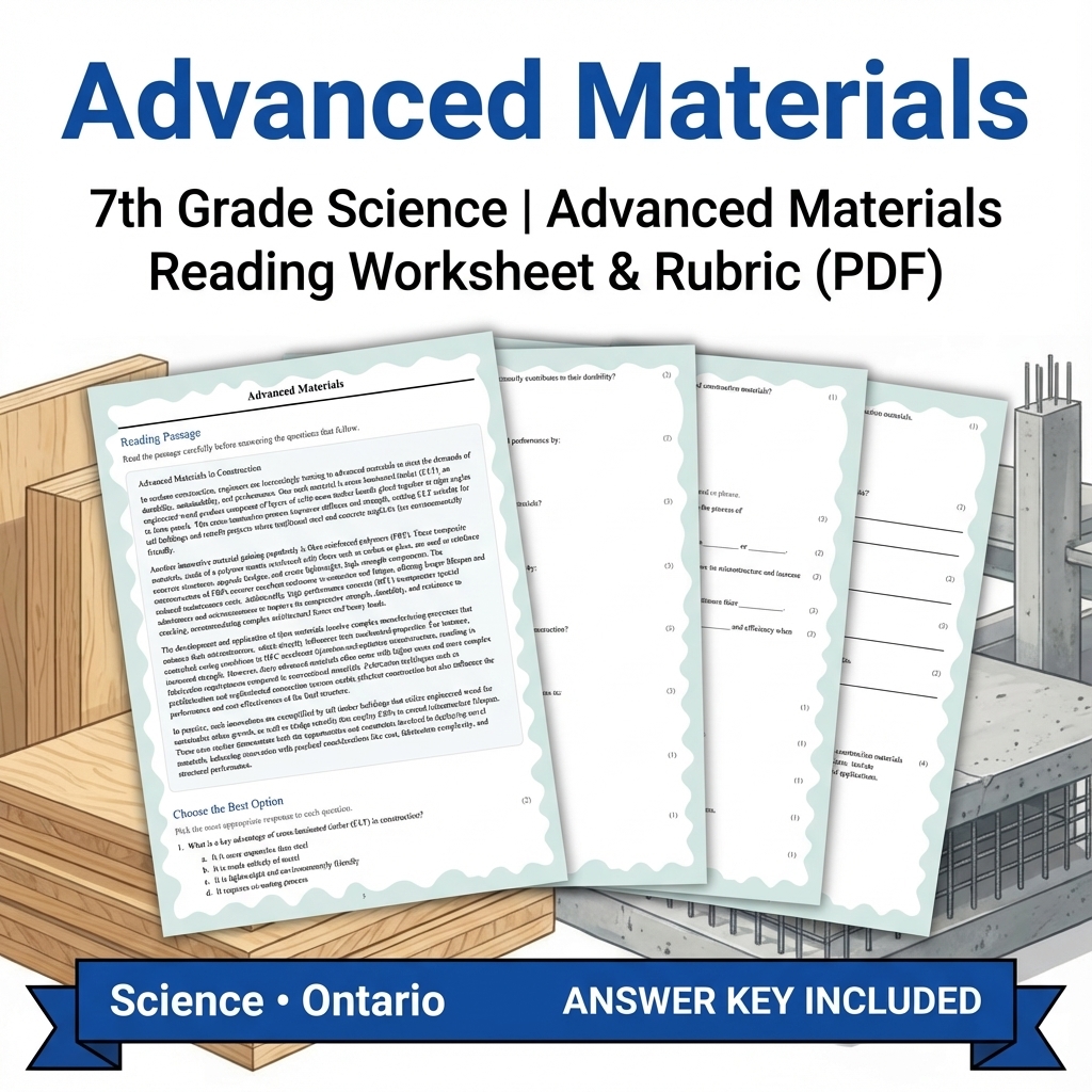 Grade 7 Science Unit Bundle – Structural Engineering & Material Testing  — included worksheet 8