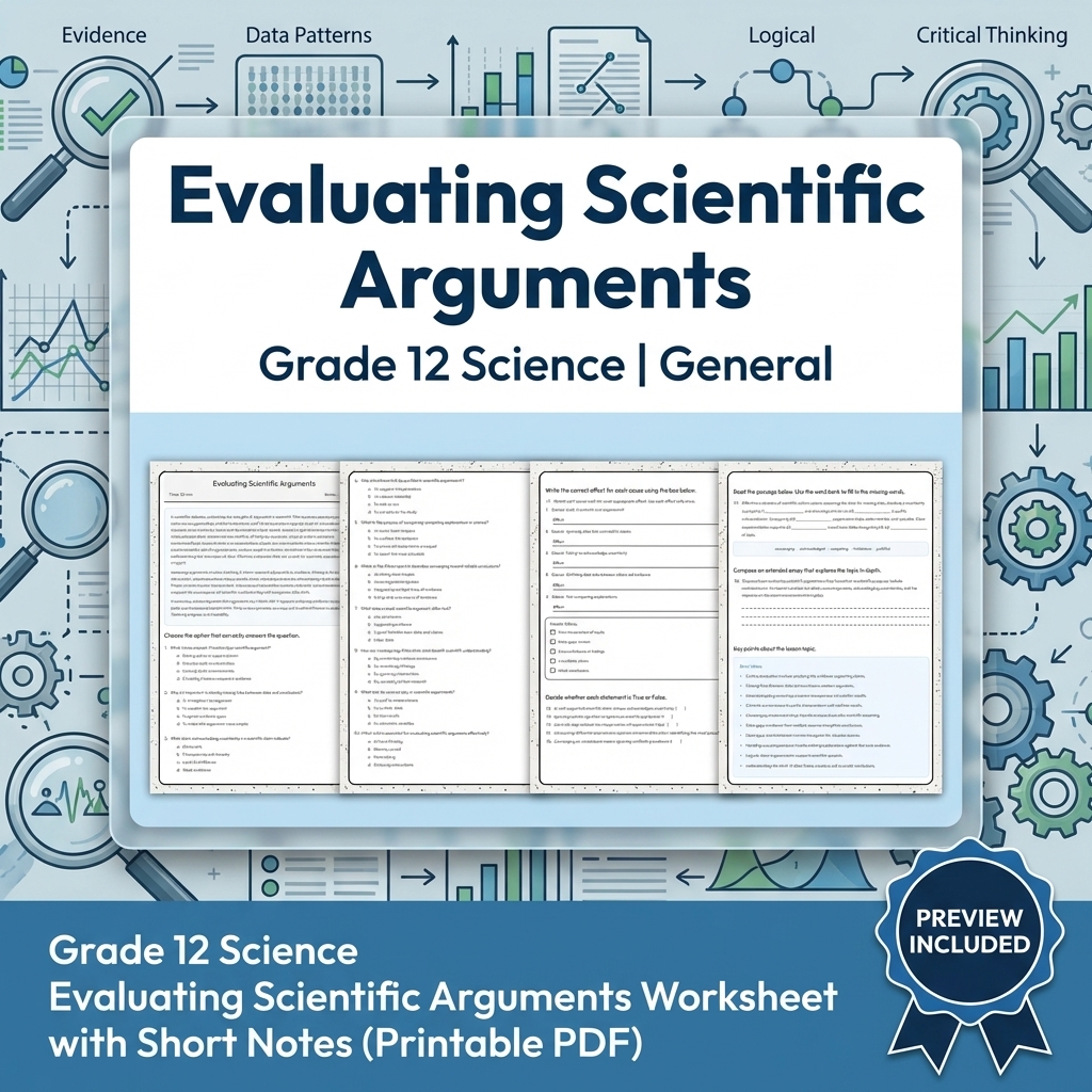 Grade 12 Evidence-Based Scientific Modeling Science Full-Year Bundle: General — included worksheet 9