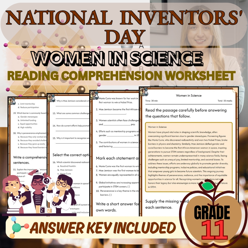 Grade 11 Holiday Girls in science for Mastering Women in Science|PDF+Answer Key