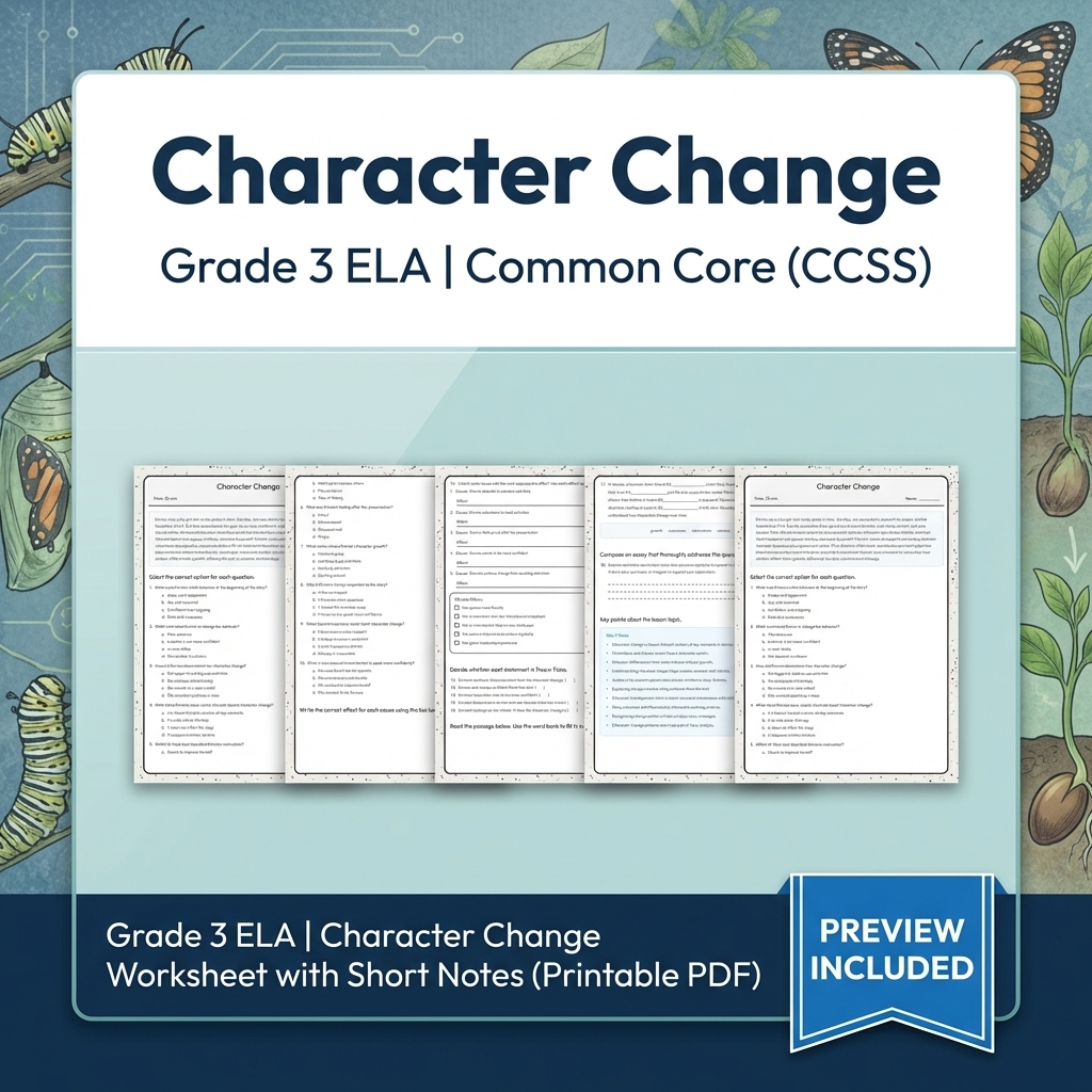Grade 3 Text Evidence Writing ELA Full-Year Bundle for Common Core (CCSS) — included worksheet 9