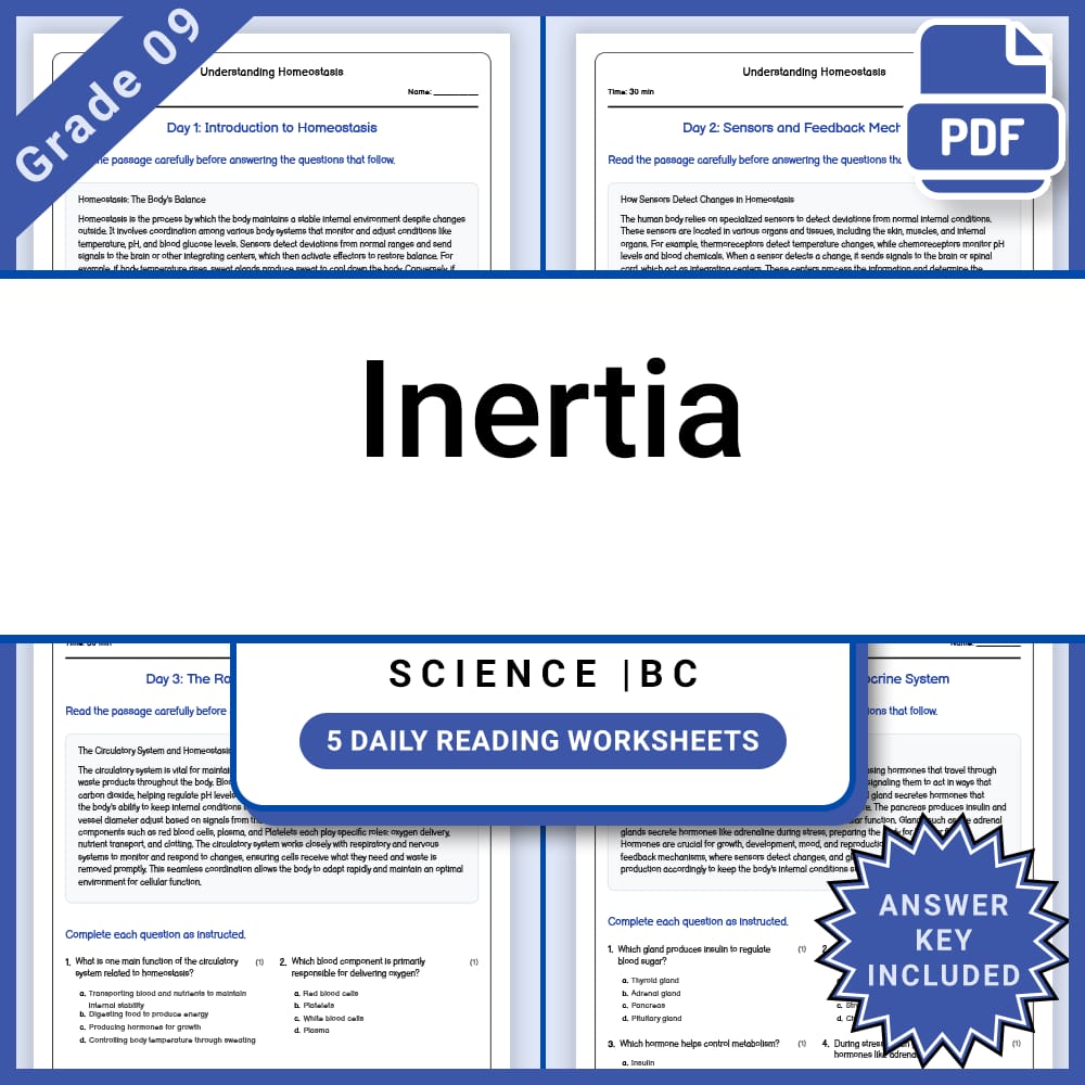 Grade 9 Science Lesson Bundle | Physics and Energy Concept Worksheets — included worksheet 5