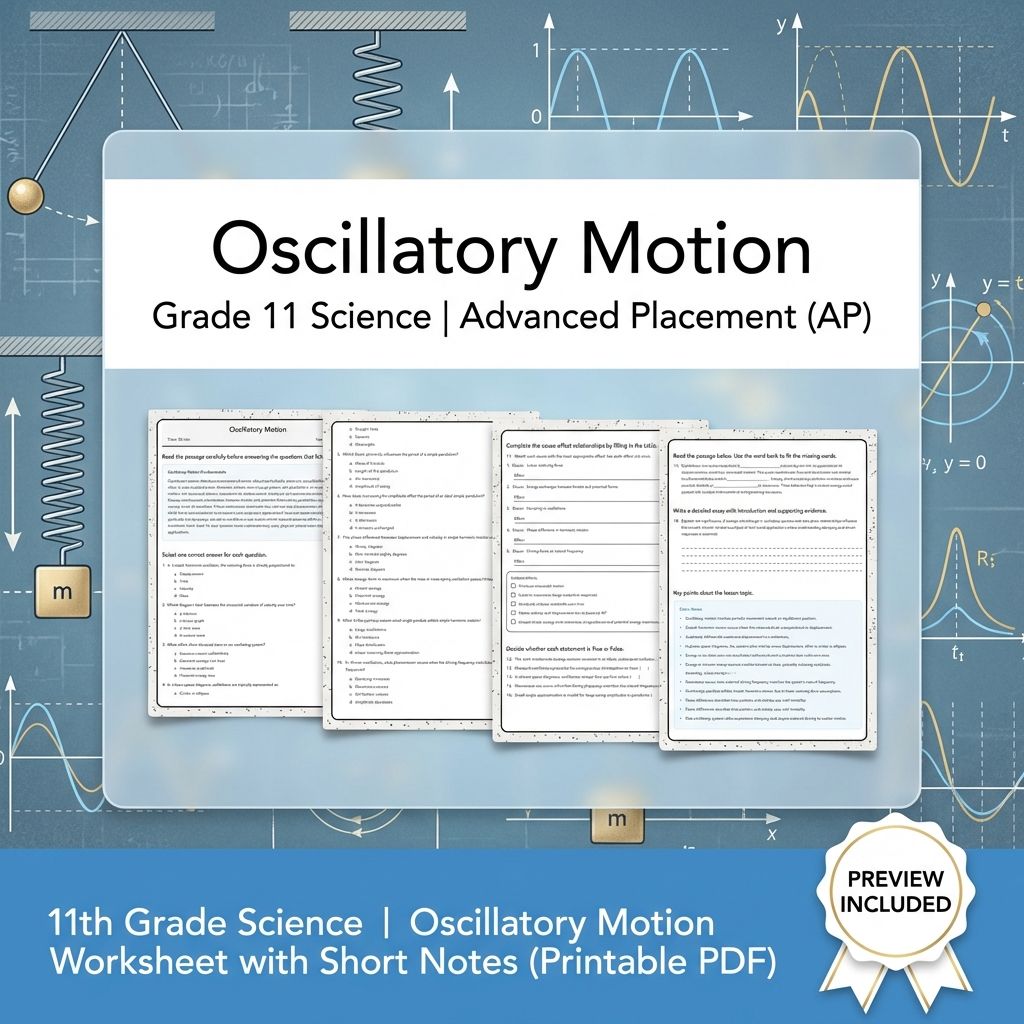 Grade 11 Physics Unit Worksheet Pack | Kinematics, Forces & Energy (Collection) — included worksheet 5
