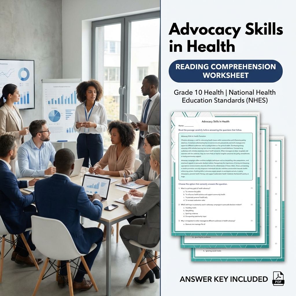 Grade 10 Health Advocacy Unit | NHES-Aligned Worksheet Collection — included worksheet 2