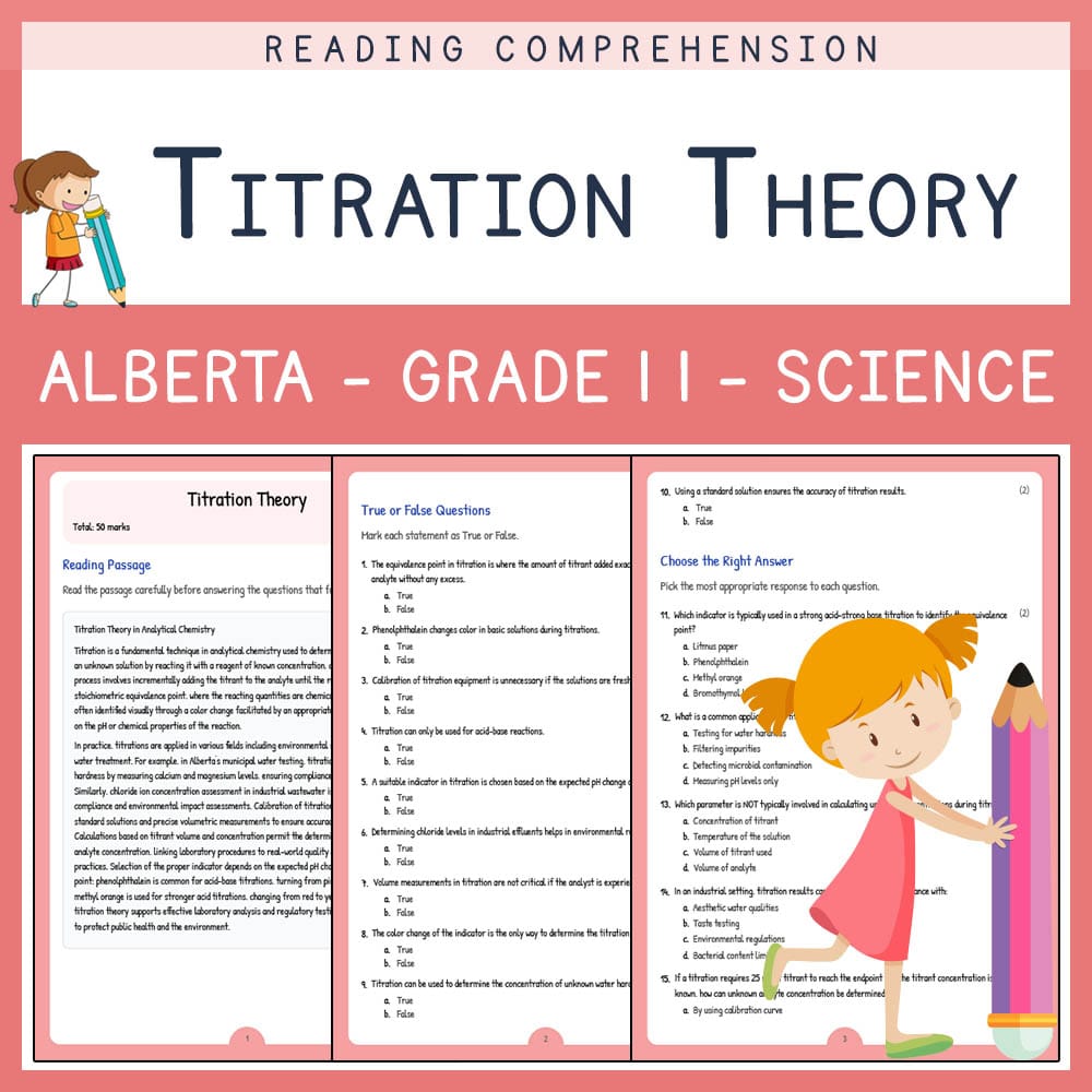 Grade 11 Science worksheet elena worksheet — Grade 11 Science | Titration Theory Worksheet | Alberta Standard — page 1