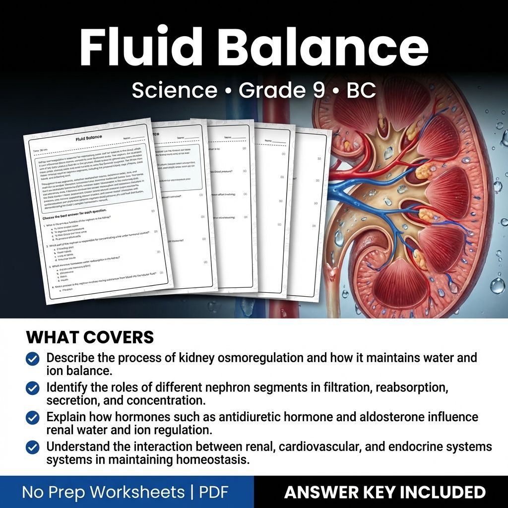 Grade 9 Science worksheet — Fluid Balance Worksheet for Grade 9 Science BC Standards